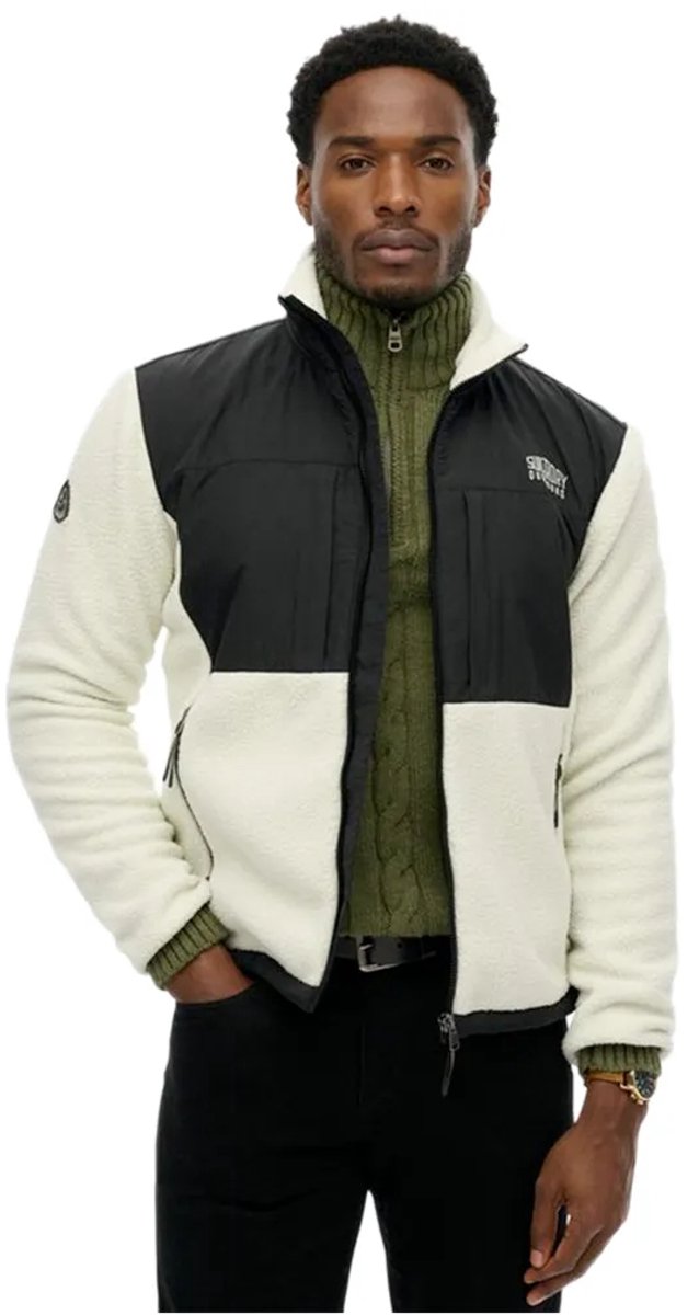Superdry Hybrid Trekker Fleece Jas S Man Zwart