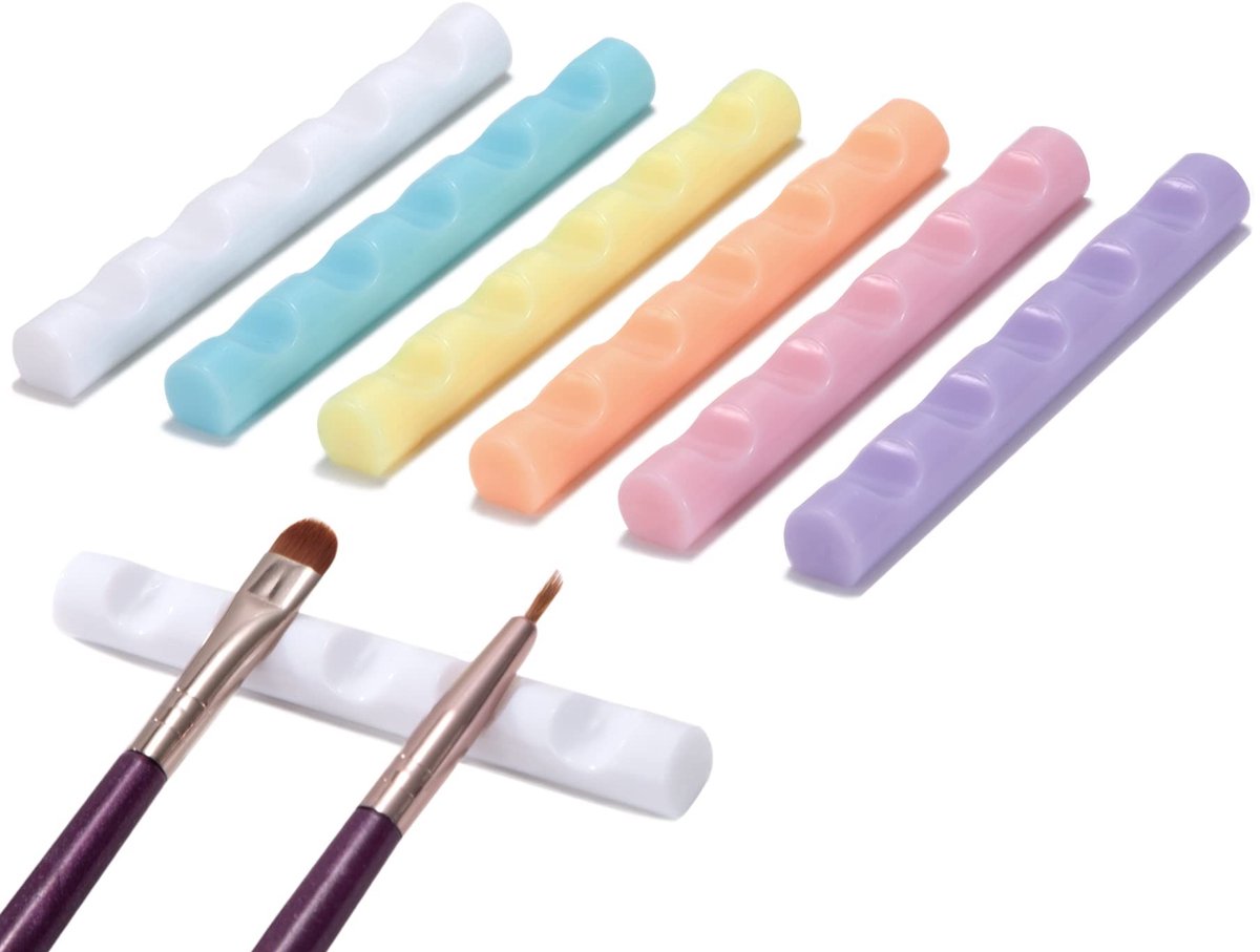 Dailygoods - Dailygoody - Penseelorganizer voor Nagelkunst - Manicure-Kwasthouder - Creatieve Nageldecoratie - 6 Kleuren - Handig en Praktisch - Geschikt voor Nage...
