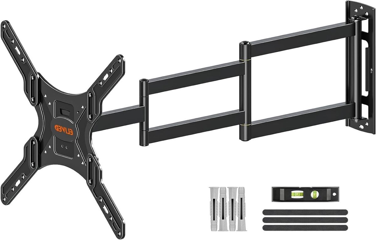 Verstelbare TV Wandbeugel voor 26-65 Inch TV's, Hoekmontage, Max VESA 400x400mm, Tot 35Kg Belastbaar, 950mm Uitschuifbaar