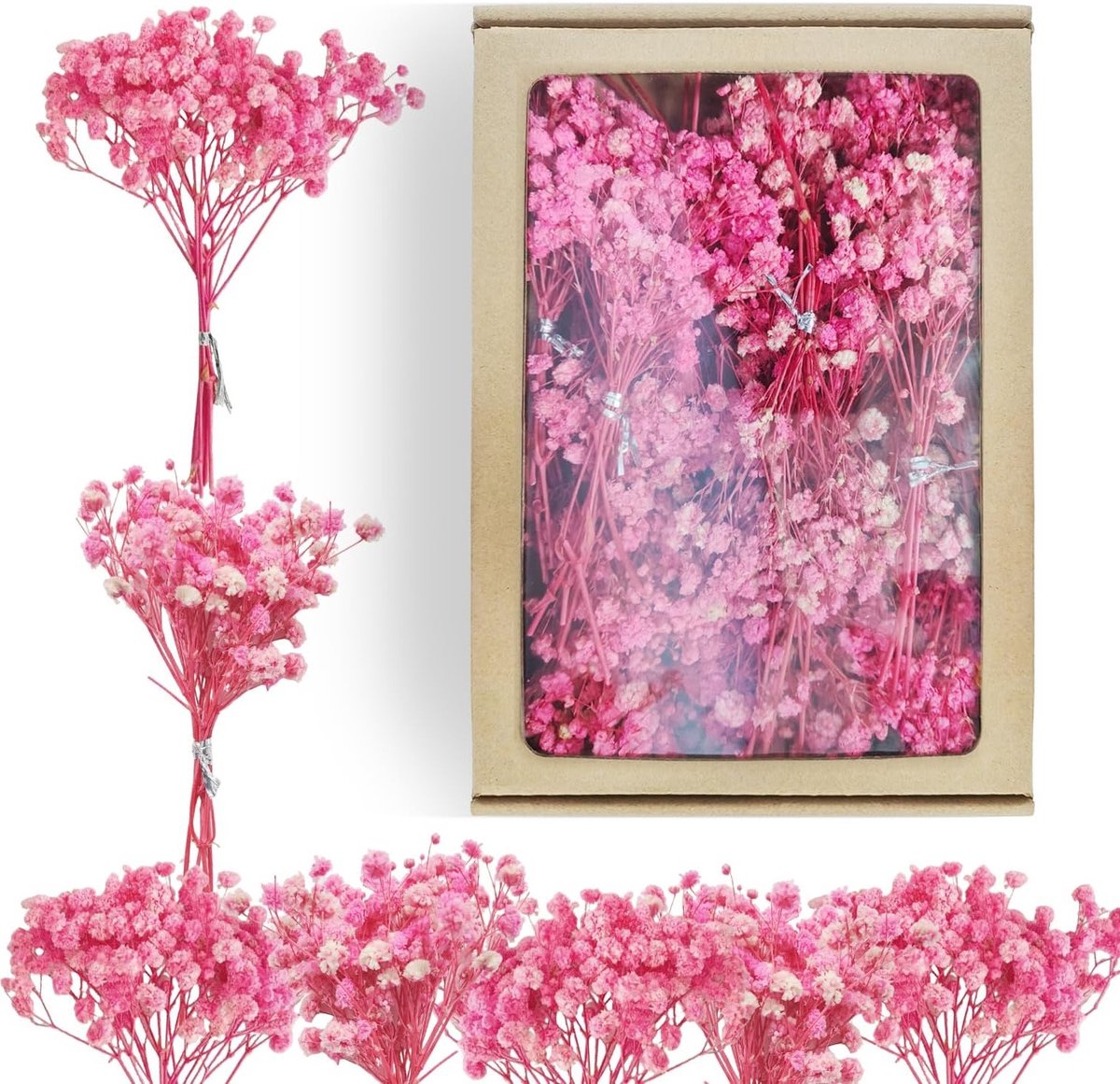 Dried Gypsophila Bloemen voor Bruiloften en Thuisdecoratie, Mini DIY Bloemstukken, 65 Stuks
