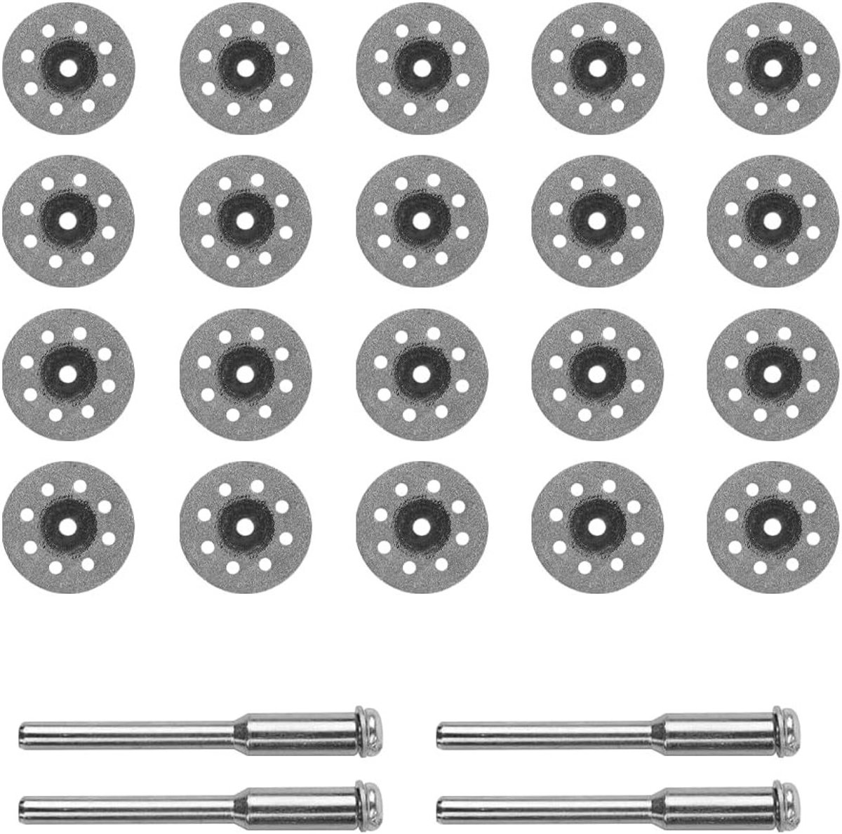 Mini Diamant Slijpwielen Set van 20 Stuks met 3mm Mandrel - Slijpwielen voor Precisie en Fijnslijpen, Diameter 25mm