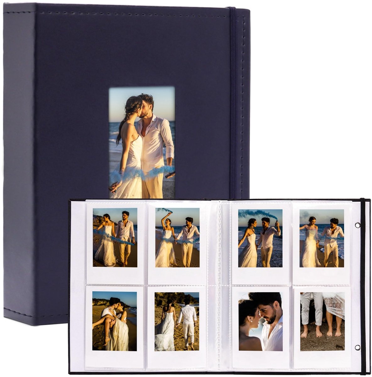 Dailygoods - Cosensi - Dailygoody - Fotoalbum - Polaroid fotoalbum - Draagbaar en stijlvol - Blauw - Geschikt voor Kpop Photocards - Perfect voor fotografie - 208 compartime