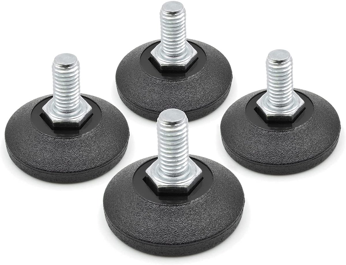 Dailygoods - Dailygoody - Verstelschroef - Afstelschroef - Draagkracht tot 550 kg - Ø 38 mm - M10 x 16 mm - Voet van kunststof - Geschikt voor diverse toepassingen