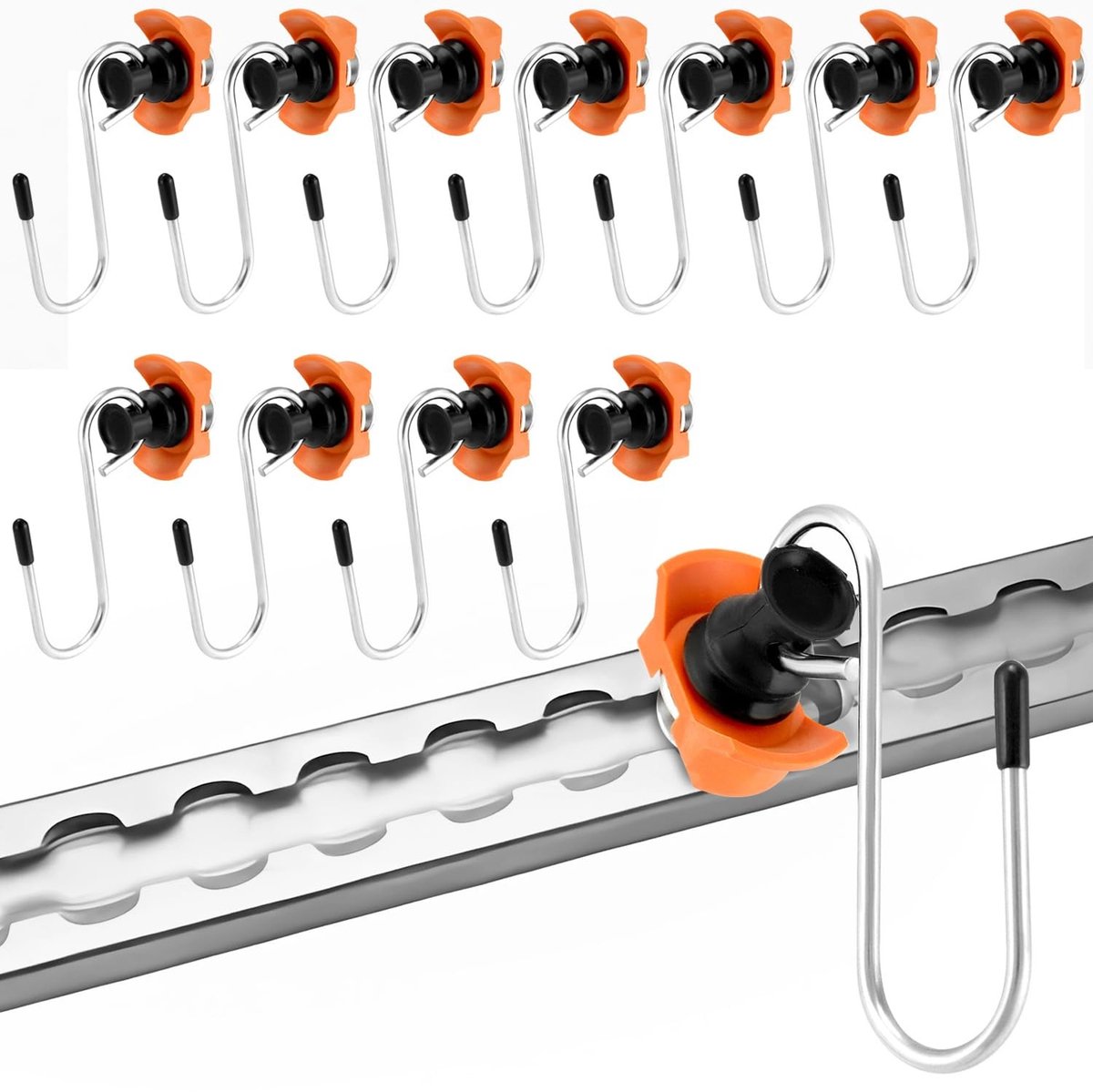 Dailygoods - Dailygoody - Set van 6 Airline Rail Hooks - Opbergsysteem - Sterk en duurzaam - Geschikt voor 50 kg - Ideaal voor het ophangen van voorwerpen - Handig.
