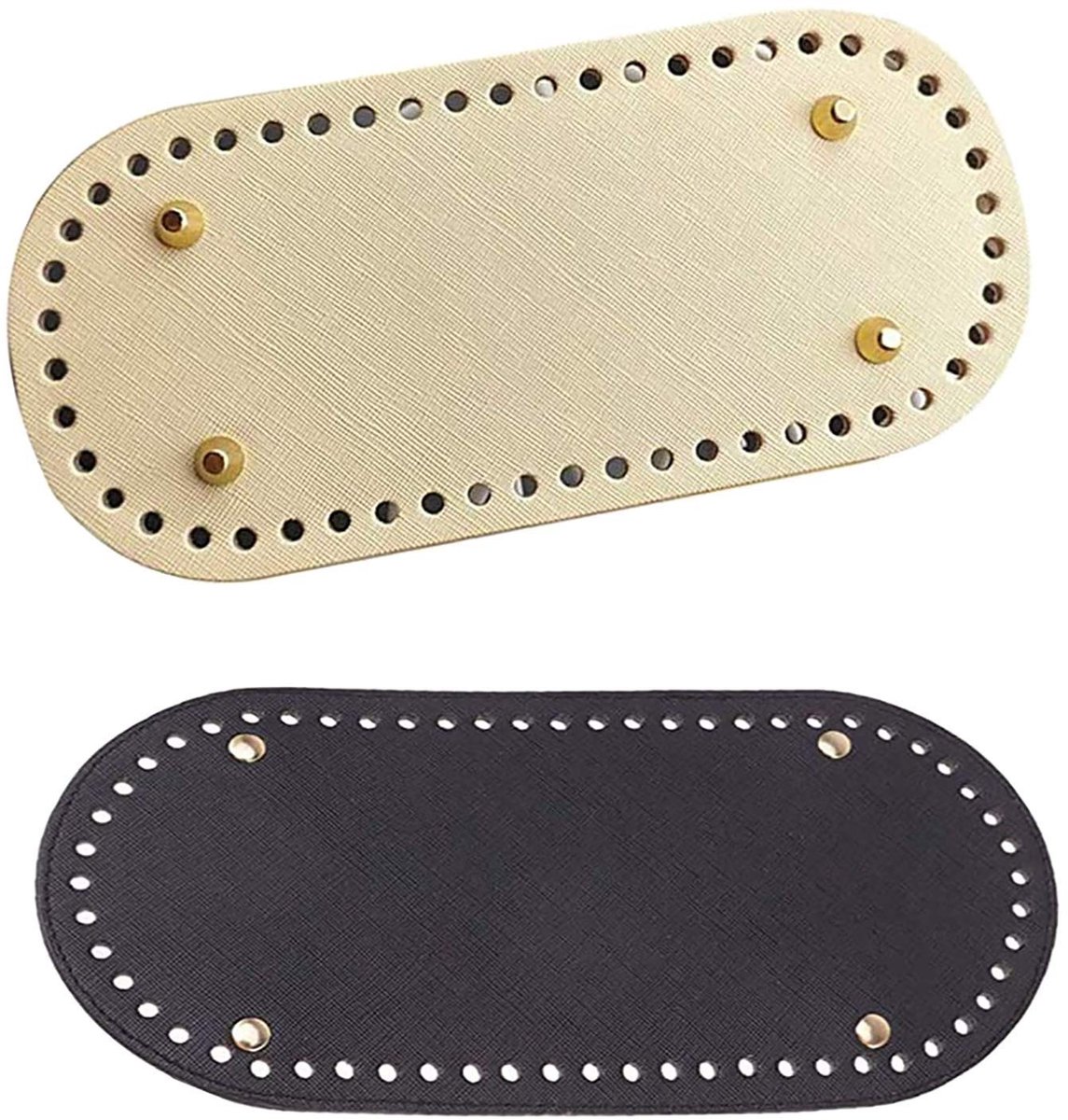 Dailygoods - Dailygoody - PU Lederen Tas Bodem - Handige Tas Kussen Basis - Zwart - Duurzaam en Praktisch - Geschikt voor Doe-Het-Zelf Tassen - 22,35 x 11,18 cm