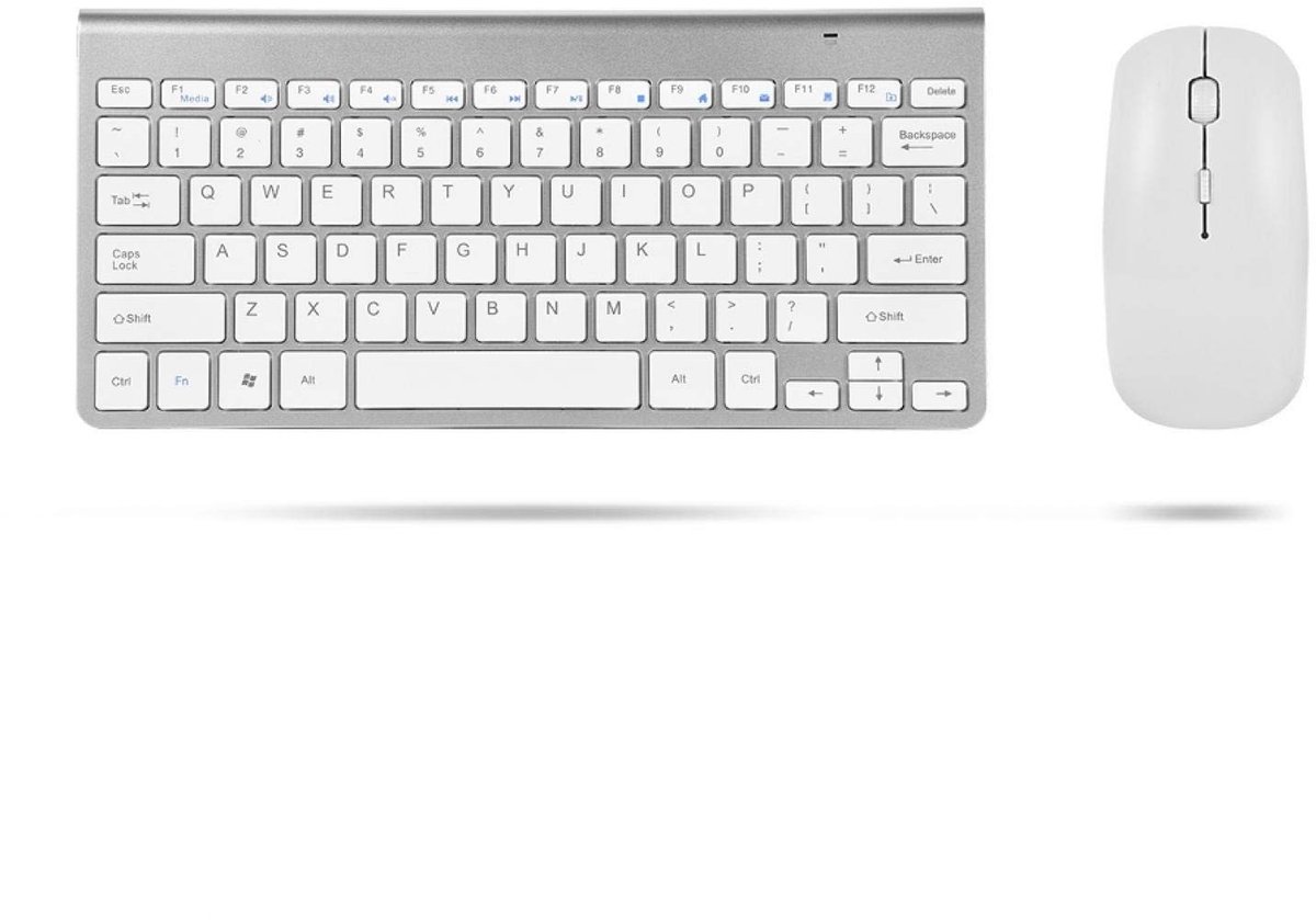 Dailygoods - Dailygoody - Draadloos Toetsenbord en Muis Set - Ergonomisch en Waterdicht - Ideaal voor Thuis en Kantoor - Zilver - USB Plug and Play - Geschikt voor
