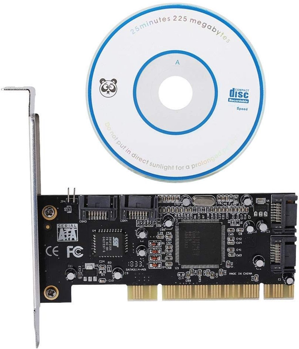 Dailygoods - Dailygoody - PCI-SATA-kaart - 4-poorts RAID-controller - Tot 1,5 Gbit/s - Intern - Ondersteunt harde schijven - Geschikt voor diverse systemen - Ideaa...
