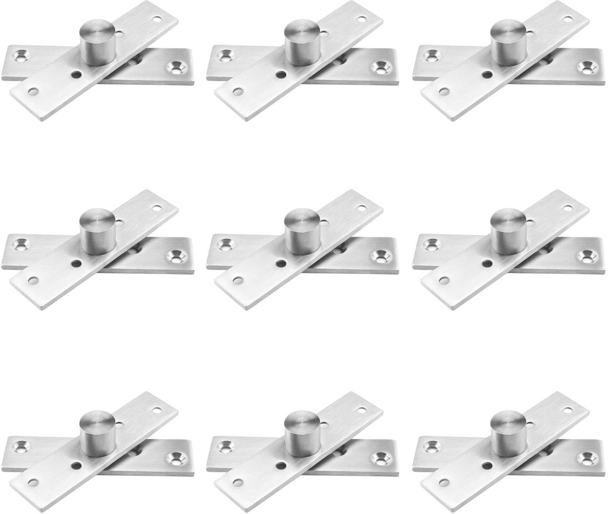 Dailygoods - Dailygoody - Deur Pivot Scharnieren - Roestvrij staal - 360 Graden Rotatie - Zilver - Verstevigde constructie - Voor swingdeuren en kastdeuren