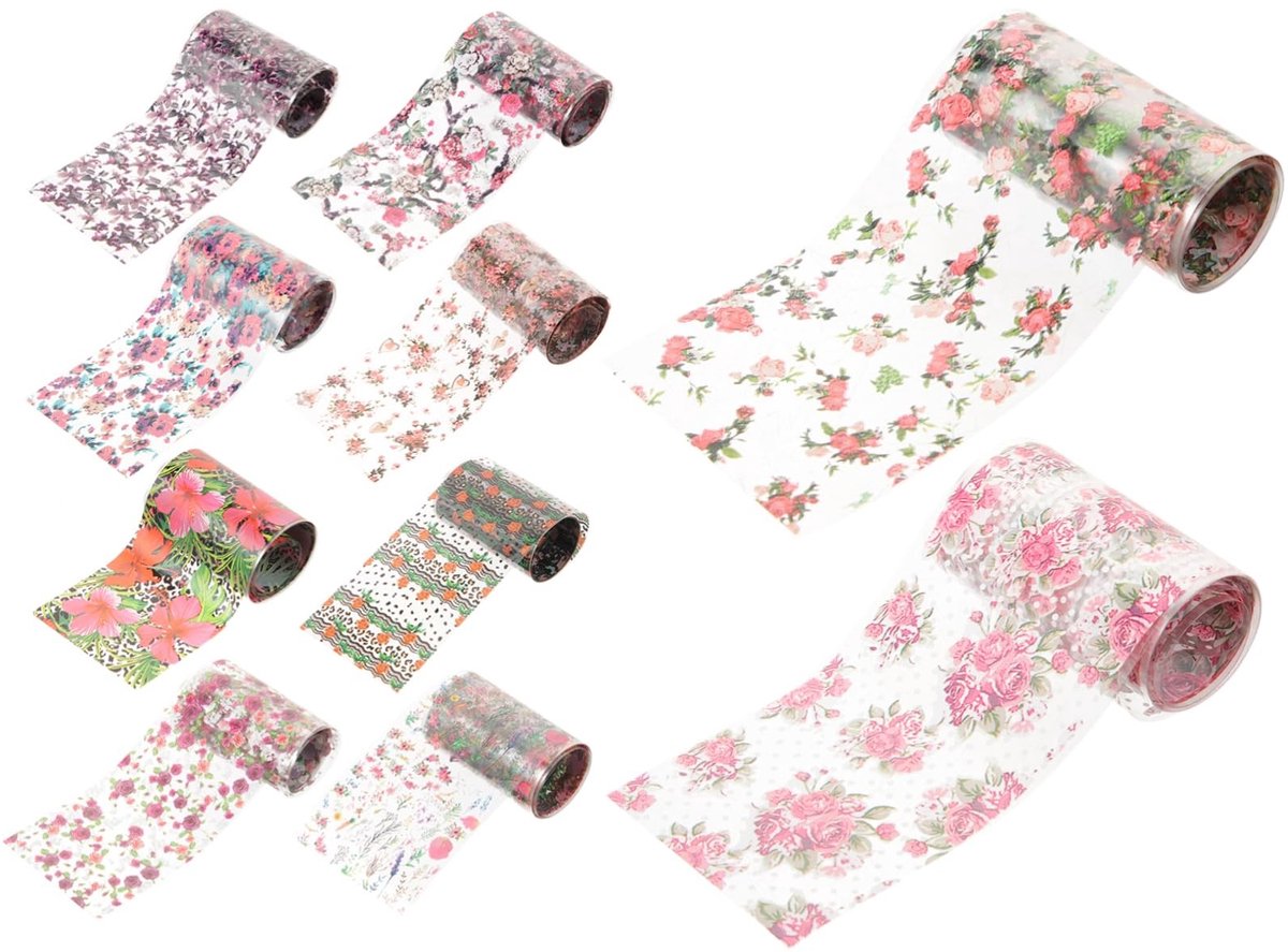 Dailygoods - Cosensi - Dailygoody - Nail Transfer Film Stickers - 3D Manicure - 10 Bladen - Nail Art Foil - Perfect voor Vrienden en Kinderen - Roze