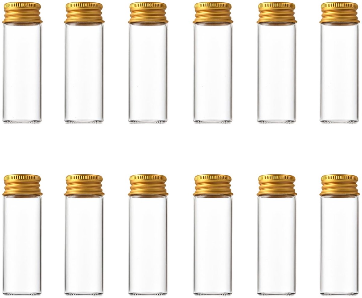 Dailygoods - Dailygoody - Mini Glazen Flessen - DIY Monster Flesjes - Herbruikbaar - 15 ml - Glazen Potten - Voor Vloeibaar Poeder en Sieraden