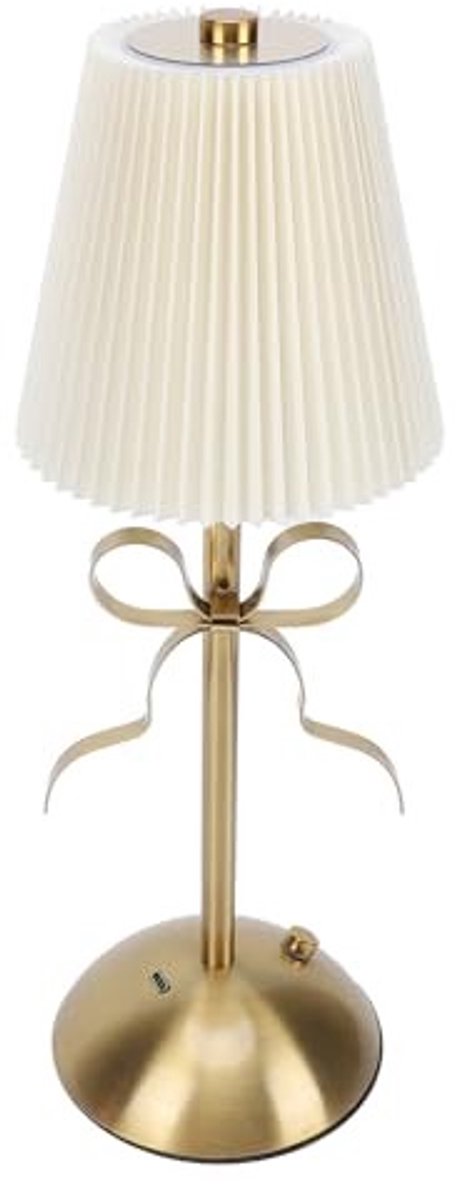 Dailygoods - Draadloze Tafellamp met Oplaadbare LED en Stoffen Kap