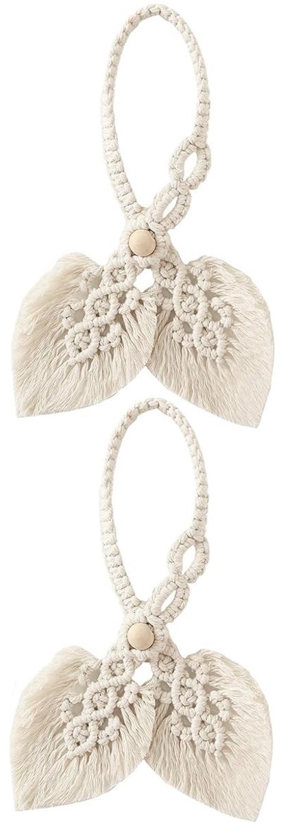 Dailygoods - Boho Katoenen Gordijnhouders met Macramé Strikken