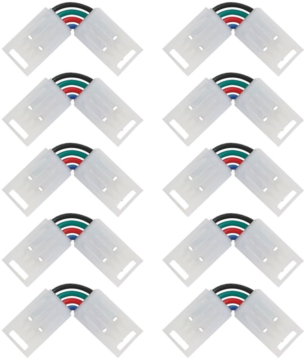 Dailygoods - 10 Stuks RGB Lichtstrip Hoekconnectoren voor Soldeervrije Installatie