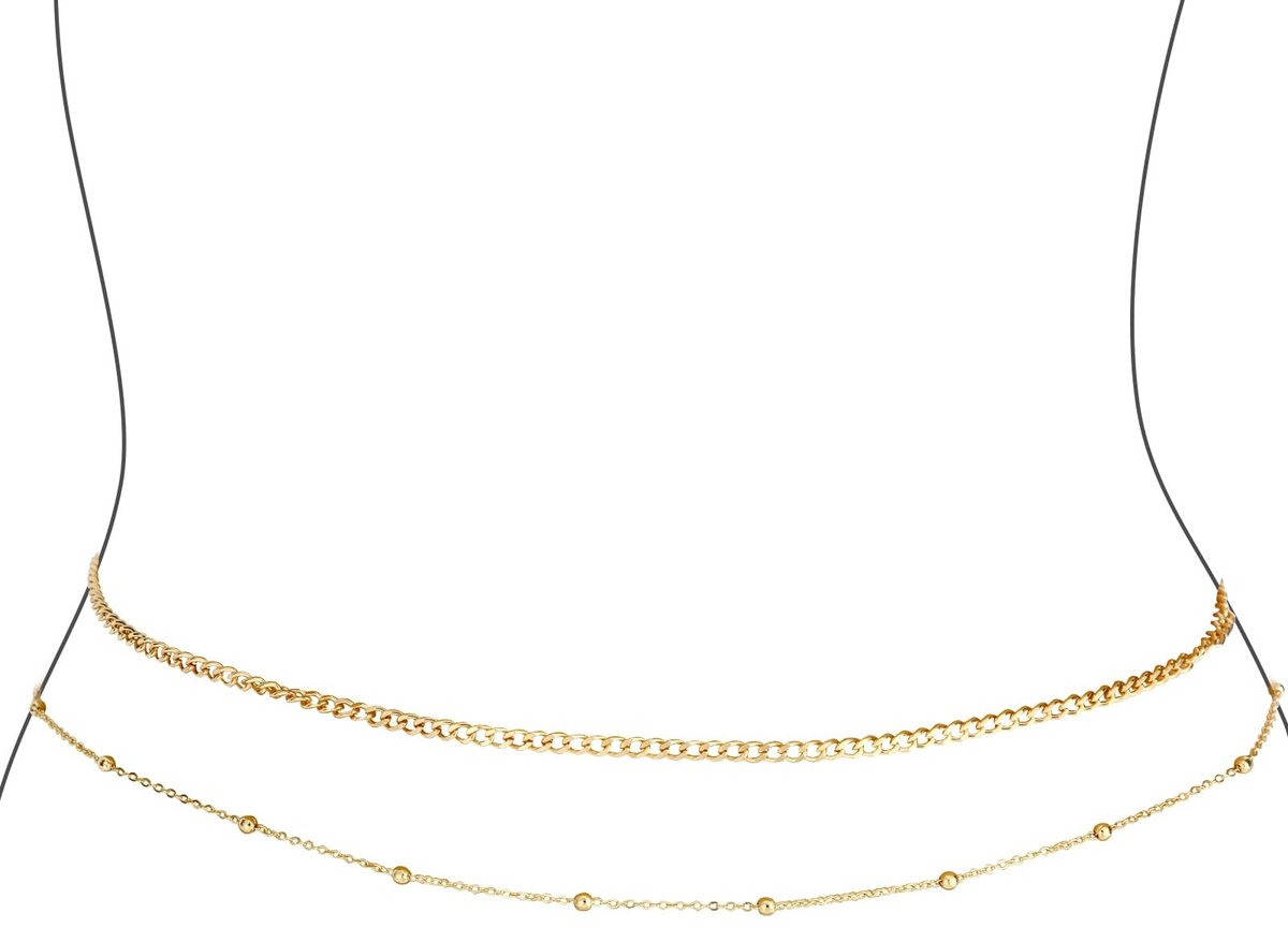 Dailygoods - Set van 2 Gouden Taillekettingen voor Vrouwen