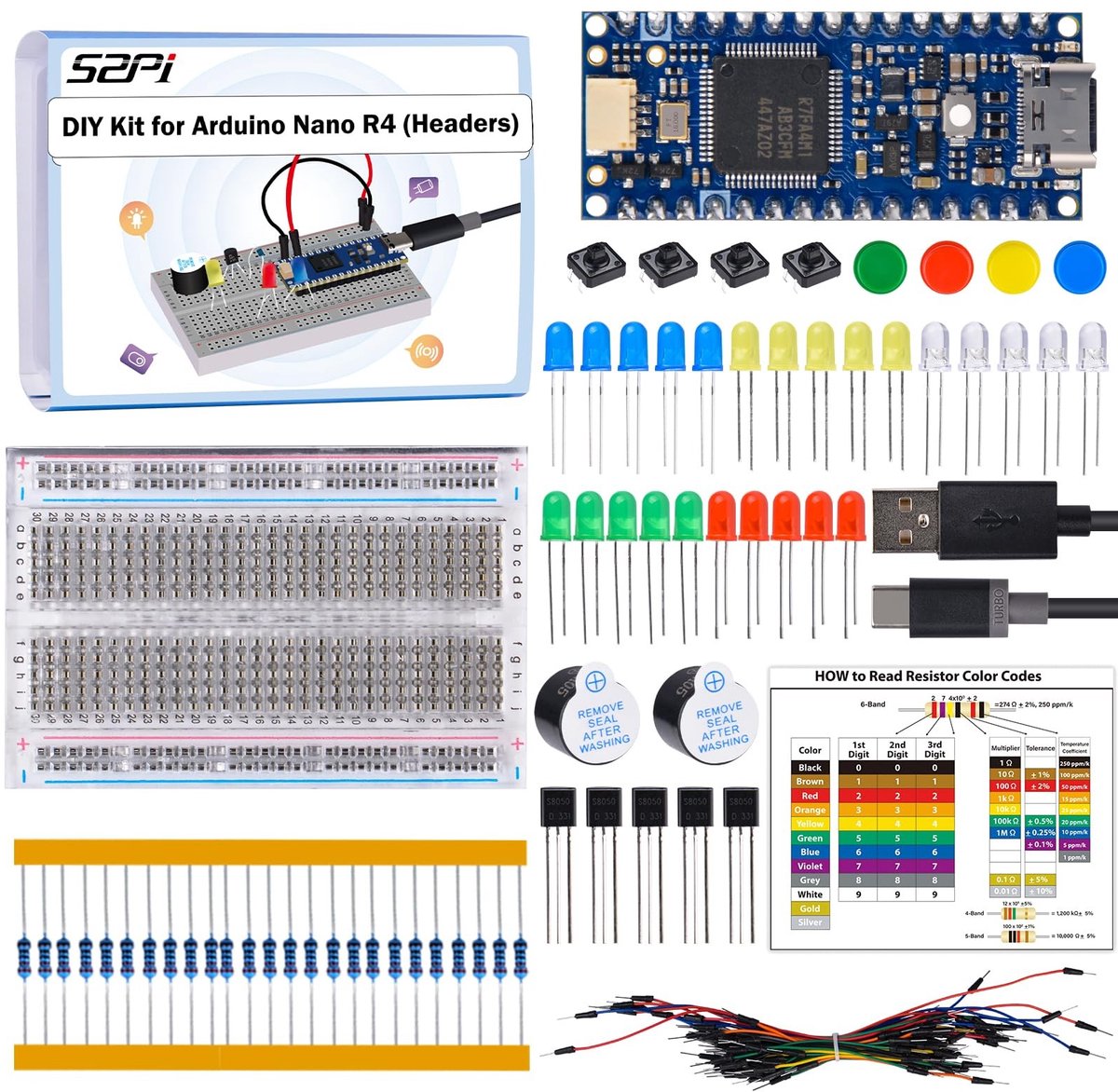 Dailygoods - DIY-kit voor Arduino Nano R4 met Headers