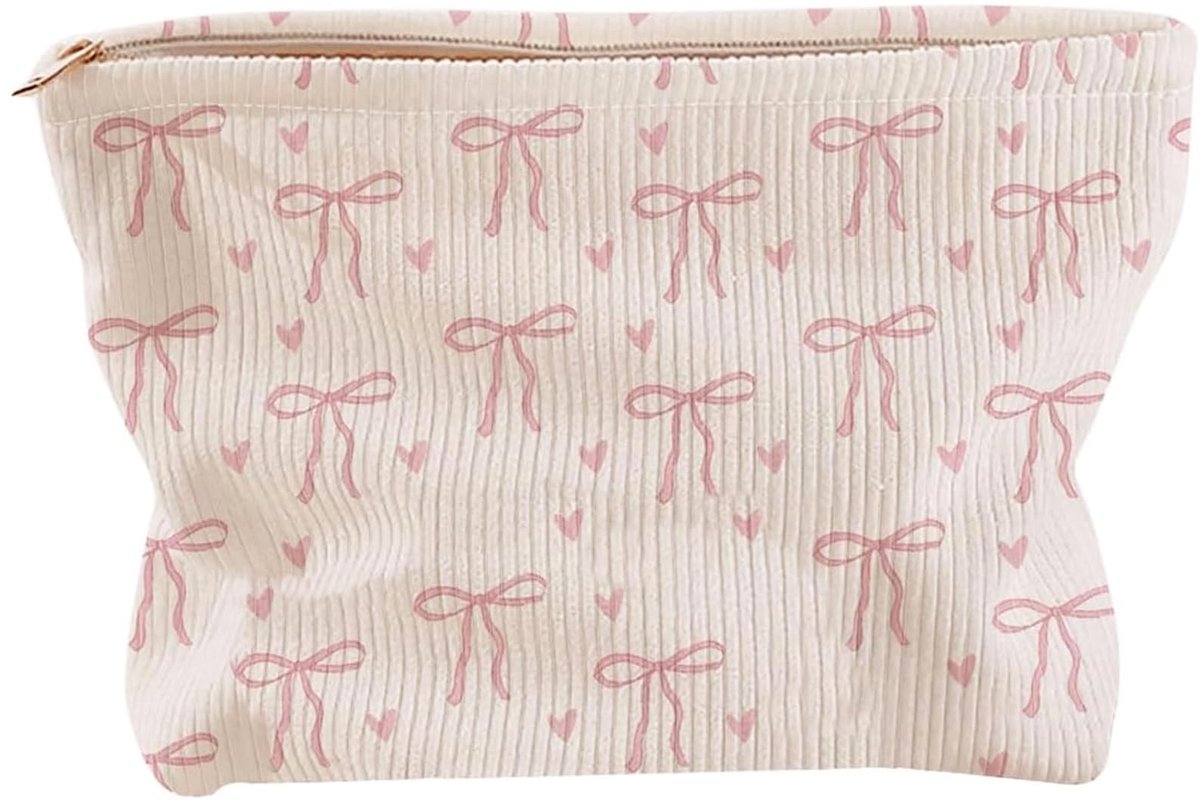 Dailygoods - Roze Strik Make-uptasje Waterdicht en Handig