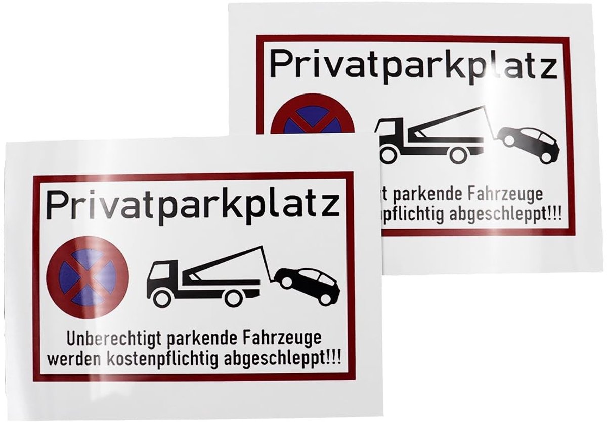 Dailygoods - Set van 2 Waarschuwingsborden voor Privé Parkeerplaats
