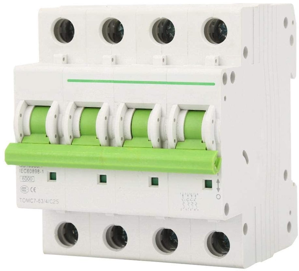 Dailygoods - Dailygoody - Automatische Circuitonderbreker - 4-polige 25A Beveiliging - Overload en Kortsluitbescherming - Betrouwbare Beveiliging voor Elektricitei.