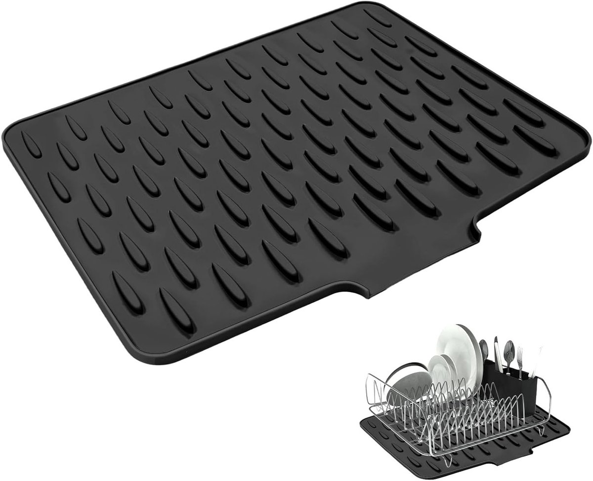 Waterdichte siliconen werkbladbescherming met effectieve waterafvoer en antislip ontwerp voor keuken en vaatwerk