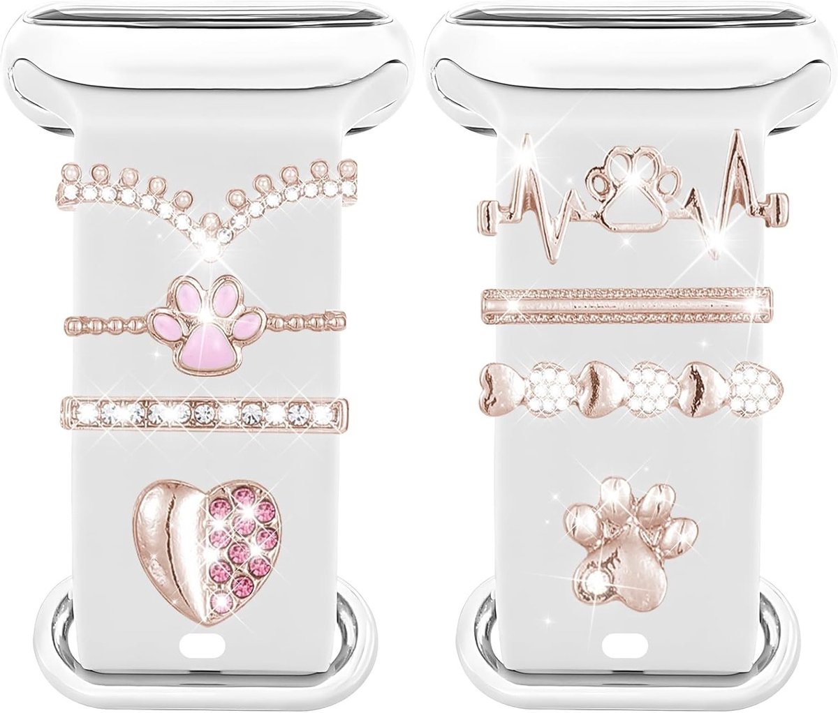 Armbanden met Hangers en Decoraties voor Apple Watch Series 1-8 - Metalen Band met Gesp