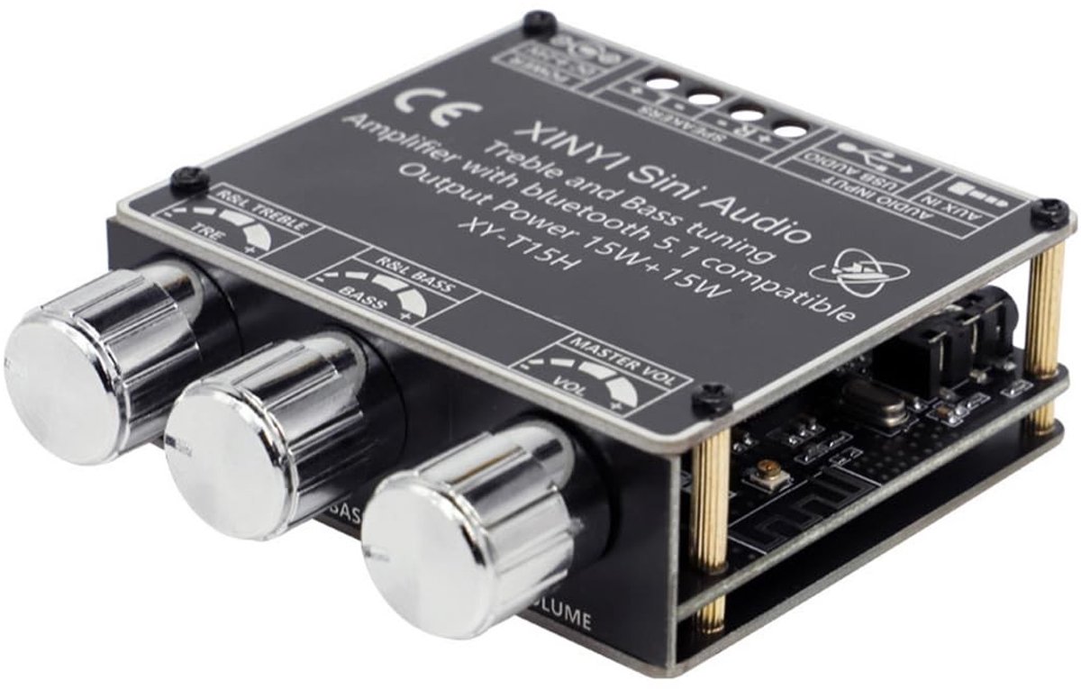 Dailygoody - Bluetooth Versterker - Digitale Stereo Versterker - 15W x 2 - Met Bas Aanpassingen - Ideaal voor Muziekliefhebbers - Compact Formaat