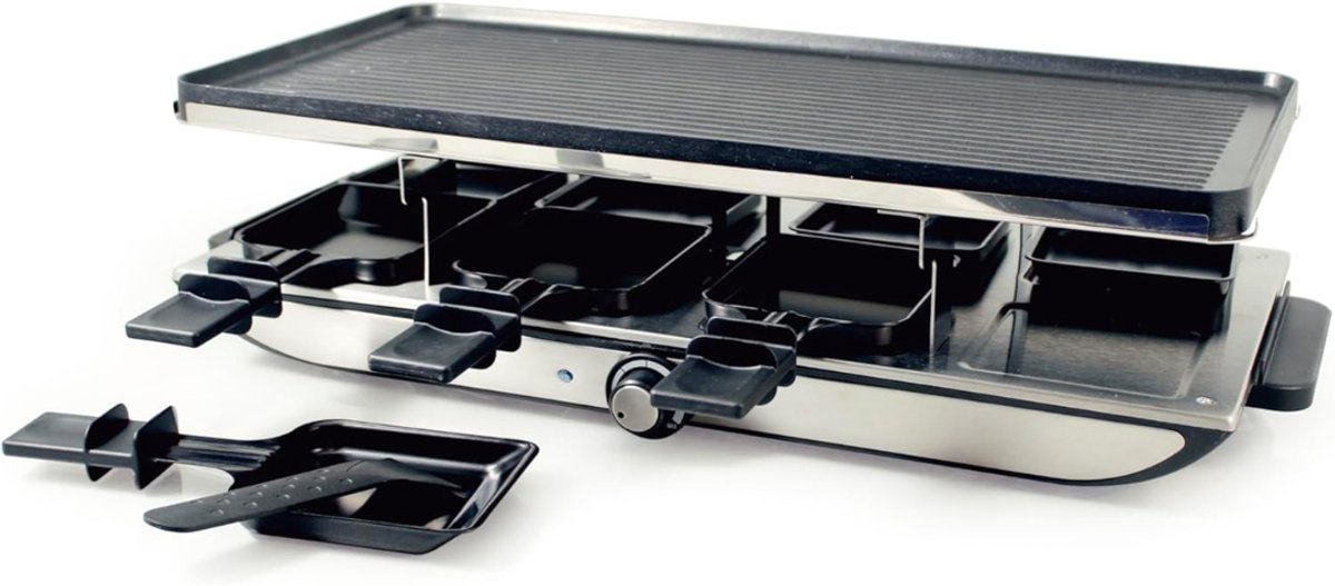 TIM® Gourmetstel 8 personen - Gourmetstellen - Gourmet - Zwart/Zilver - 26cm x 51cm x 13cm – foto 6