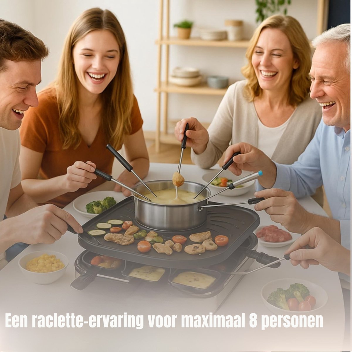 TIM® Gourmetstel 8 personen - Gourmetstellen - Gourmet - Zwart - 10cm x 10cm x 10cm – foto 3