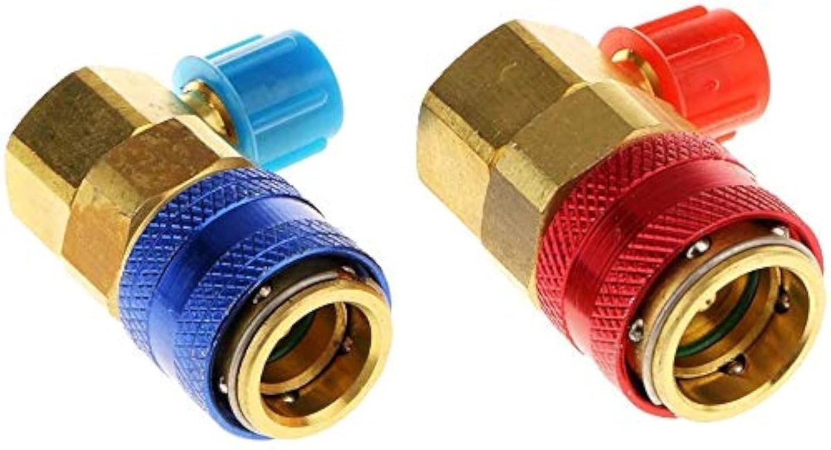 Dailygoody Snelkoppelingen - R134a Adapter - Veilig en Betrouwbaar - Koper - Koppelingsset voor Auto - Perfect voor Vervangen - 1/4 Inch