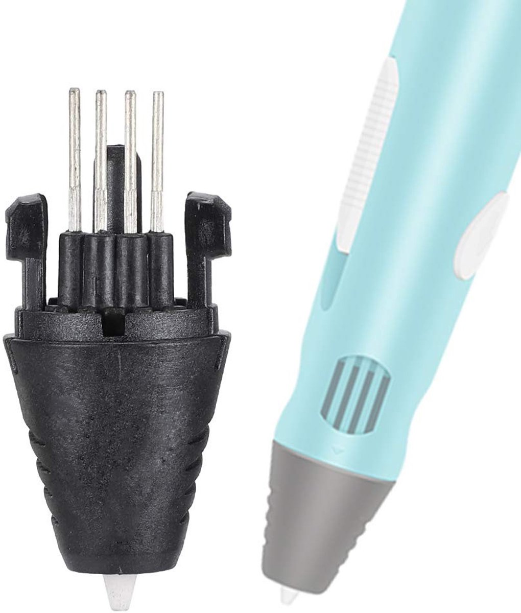Dailygoody - 3D Pen Nozzle Accessoire - Verbeterde Warmtegeleiding - Zwart Metalen Stang - Buckle en Nib - Creatief tekenen - Geschikt voor hobby
