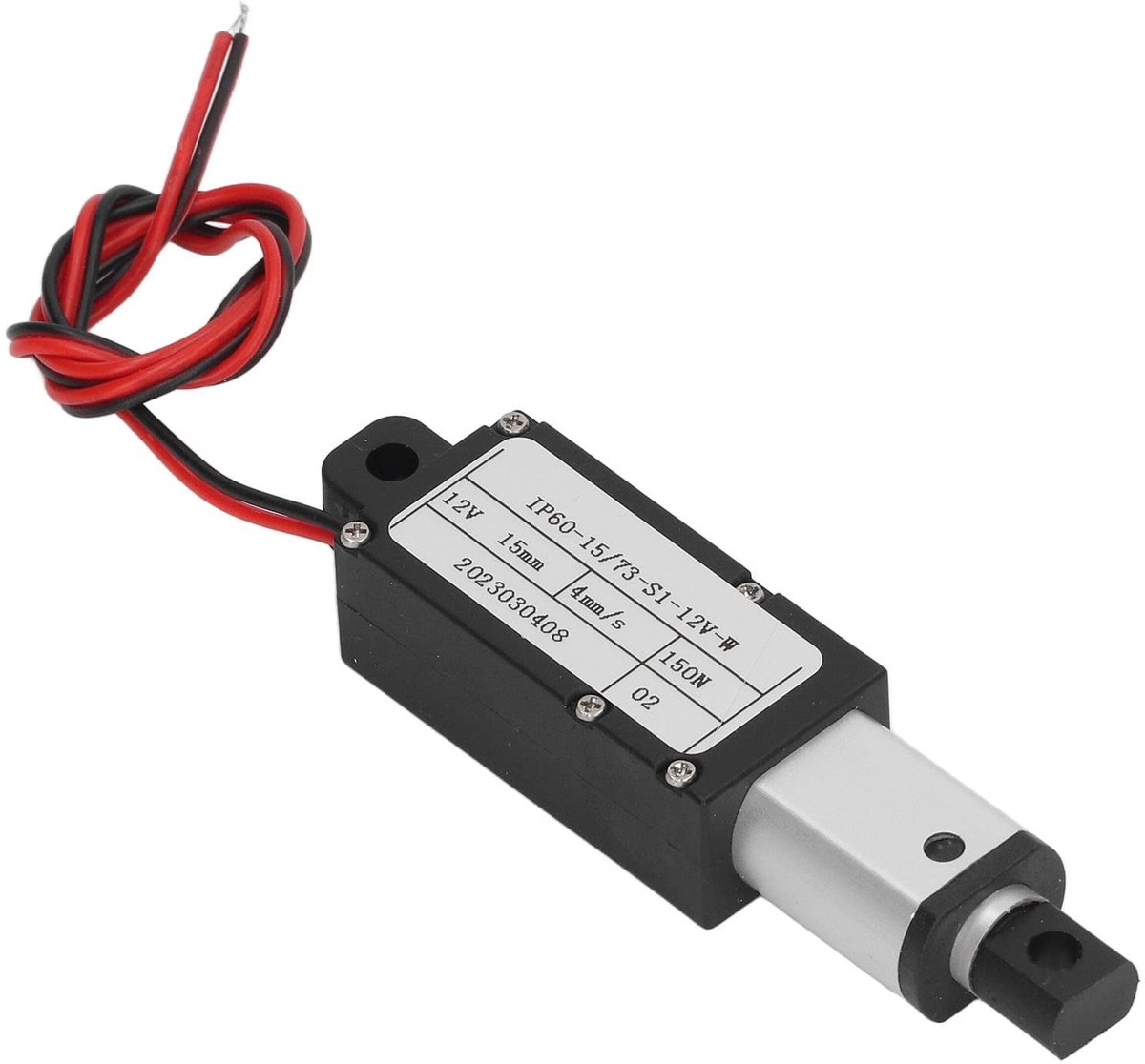 Dailygoody - Micro Lineaire Actuator - 12V Mini Elektrische Actuator - 150N Waterdicht - Compact en Krachtig - Voor Thuis en Industrie - 15mm Slag