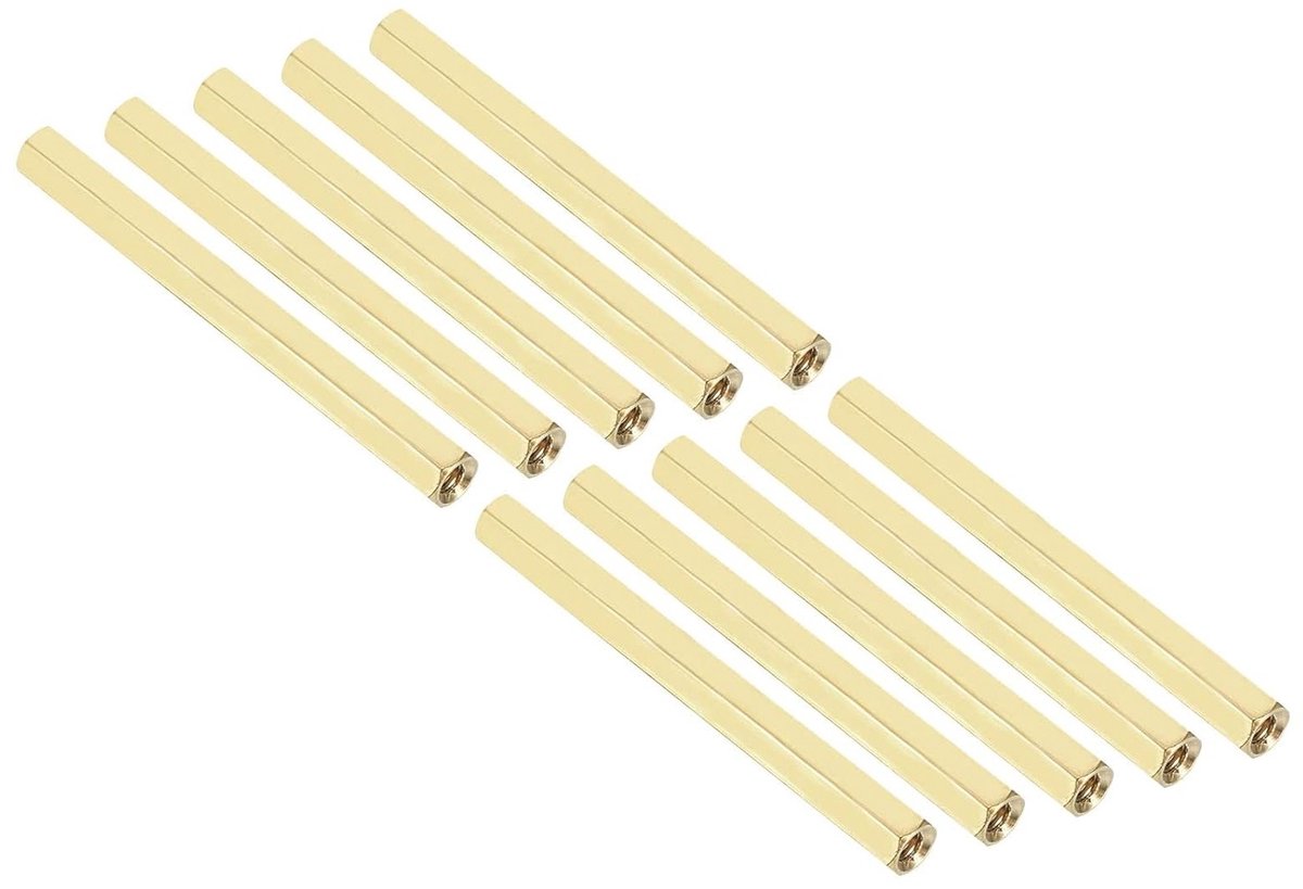 Messing Hex Standoffs met Vrouwelijke Draad, Perfect voor Hoofdbordmontage en Elektronica (M3 x 5 x 50mm) - Duurzaam, Betrouwbaar en Veelzijdig