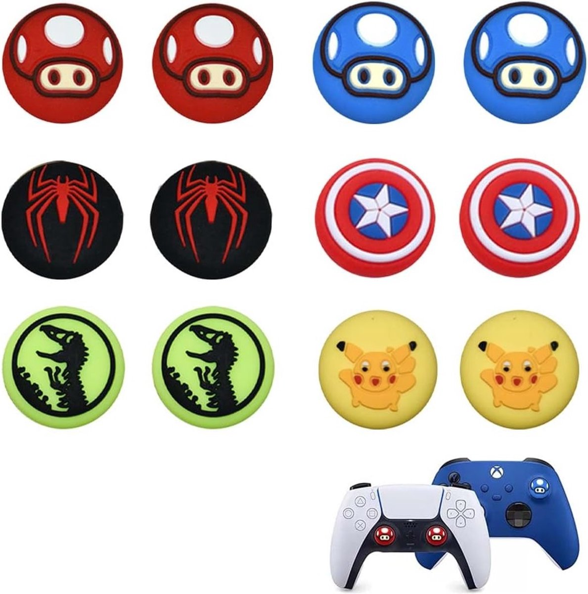 12 Stuks Analog Thumb Stick Covers voor Joystick Caps Geschikt voor Nintendo Switch en Switch Lite met Grip en Comfortabele Thumb Grips