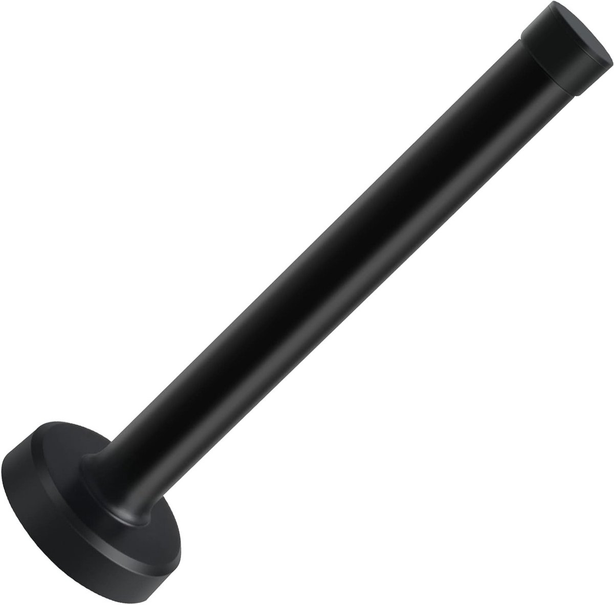 Langwerpige Deurstopper 25,5 cm - Wandmontage Zwarte Deurstopper met Rubber Bumper - Veilig voor Kinderen en Extra Lange Deurhouder van RVS