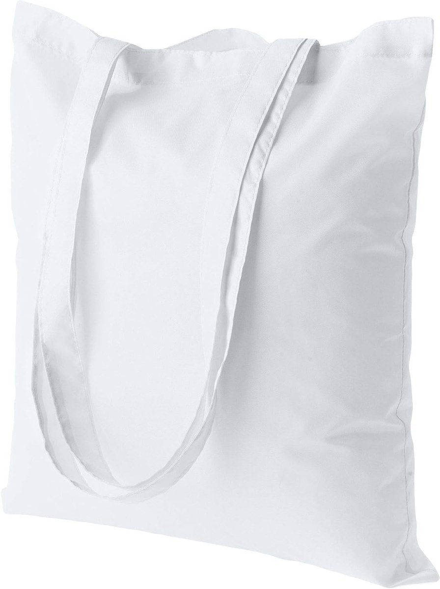 Duurzame jute boodschappentassen 220 g/m², 38 x 42 cm, lange handvatten 70 cm, 100% katoen, ideaal voor boodschappen en ecologisch gebruik