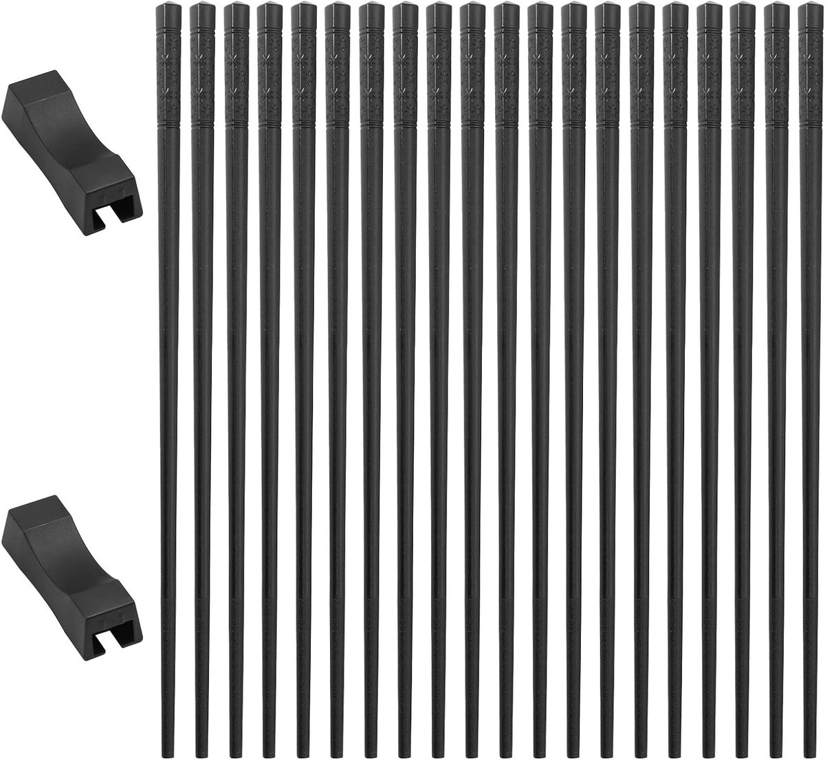 Set van 10 Paar Sushi-Eetstokjes, Antislip, Versterkt, Warmtebestendig, Vuilafstotend, Geschikt voor Sushi, Hot Pot en Pasta, 24 cm Lang