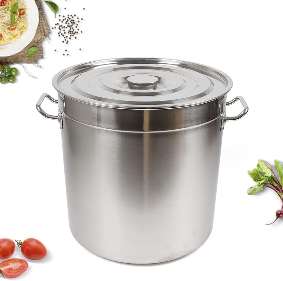 Grote RVS Kookpan van 35 L met Deksel, Warmte-isolatie, Ideaal voor Koken en Stoven