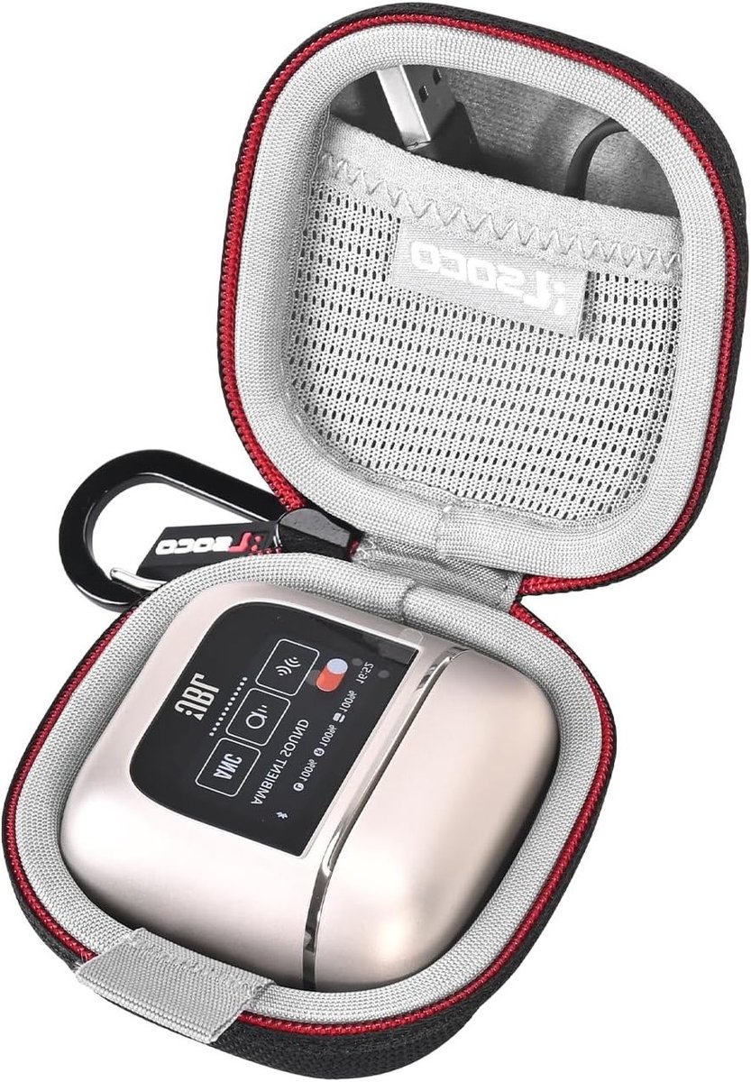 Duurzame Beschermhoes voor Draadloze Bluetooth Oordopjes - Geschikt voor JBL Tour Pro 3 - Zwart, Schokbestendig en Lichtgewicht