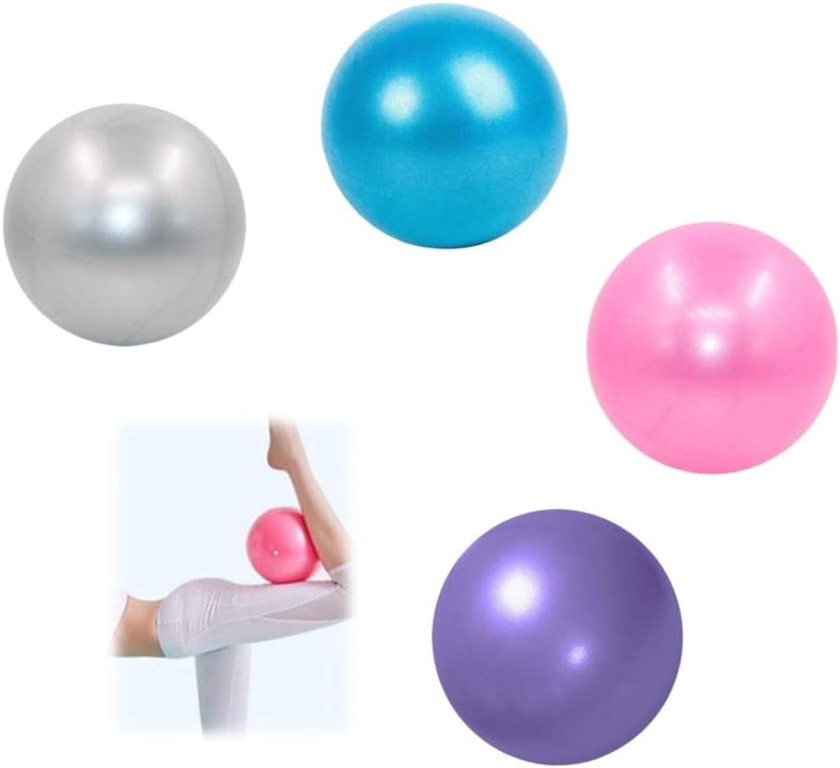 Set van 4 Pilates Ballen van 25 cm - Antislip Yogaballen voor Balans, Gymnastiek en Fitness Oefeningen Thuis