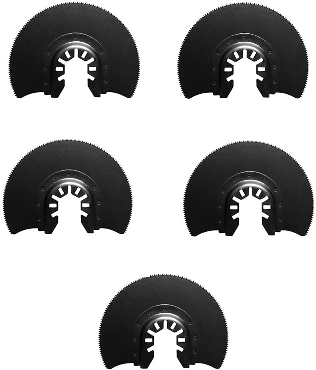 Set van 5 halfronde zaagbladen van koolstofstaal 88mm voor oscillatiezaag - universele snijbladen voor hout, kunststof en metaal