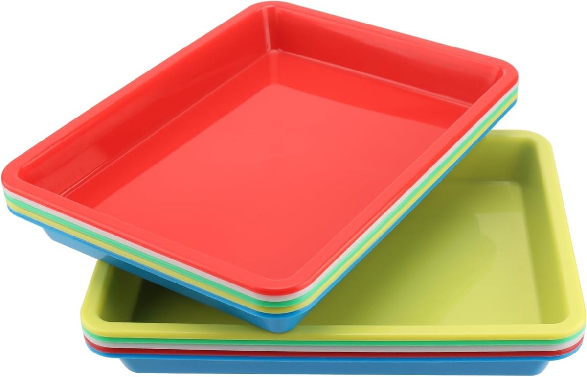 15 Stuks Plastic Activiteitsschalen, 27.5x21x3cm, Multikleurige Organizers voor Kunst en Ambachten, Ideaal voor Klaslokalen en Creatieve Projecten