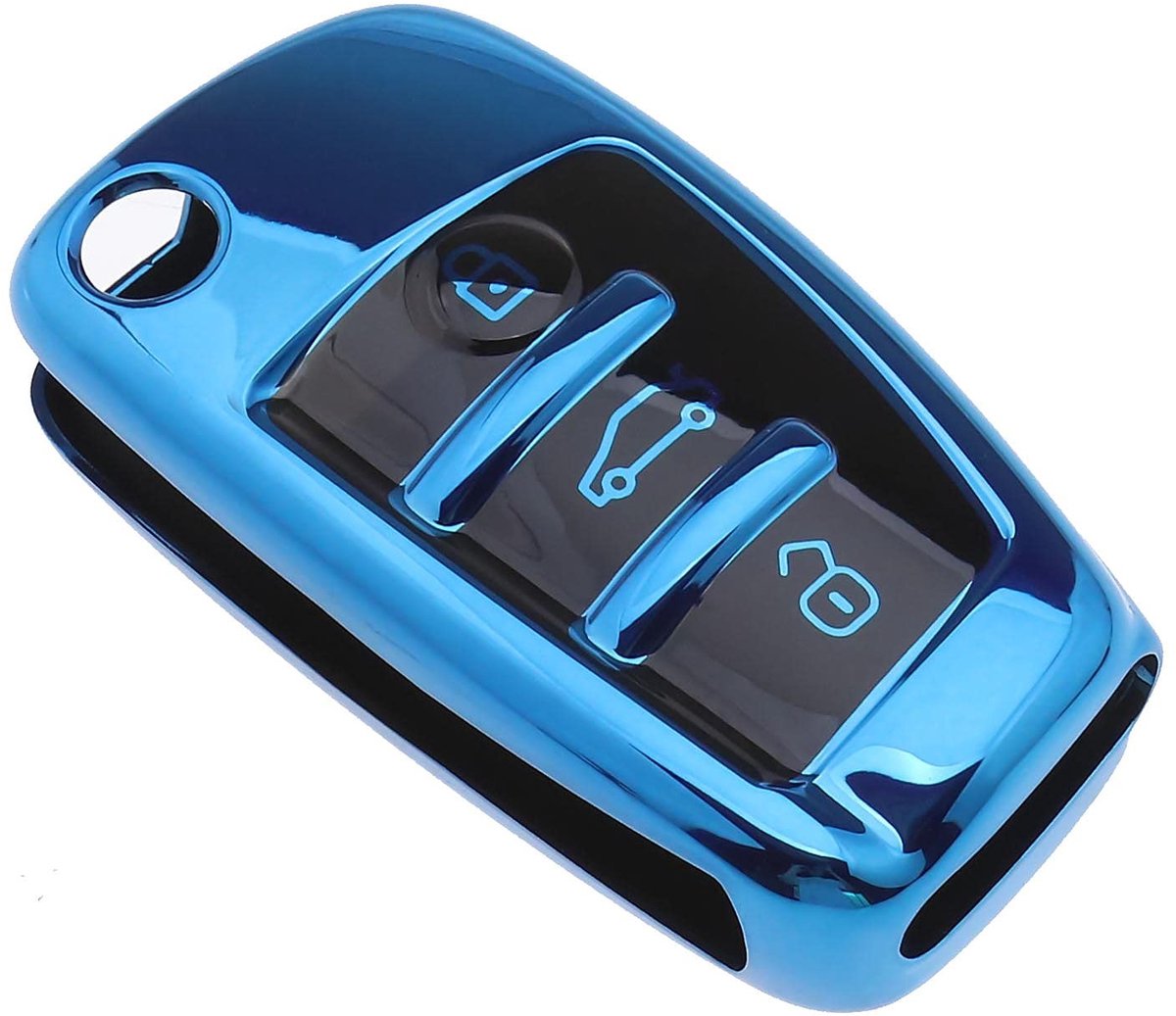 Dailygoods - Dailygoody - Autosleutel Cover - TPU Sleutelhanger - Slijtvast en krasbestendig - Blauw - Bescherming voor autosleutels - Geschikt voor Audi modelle