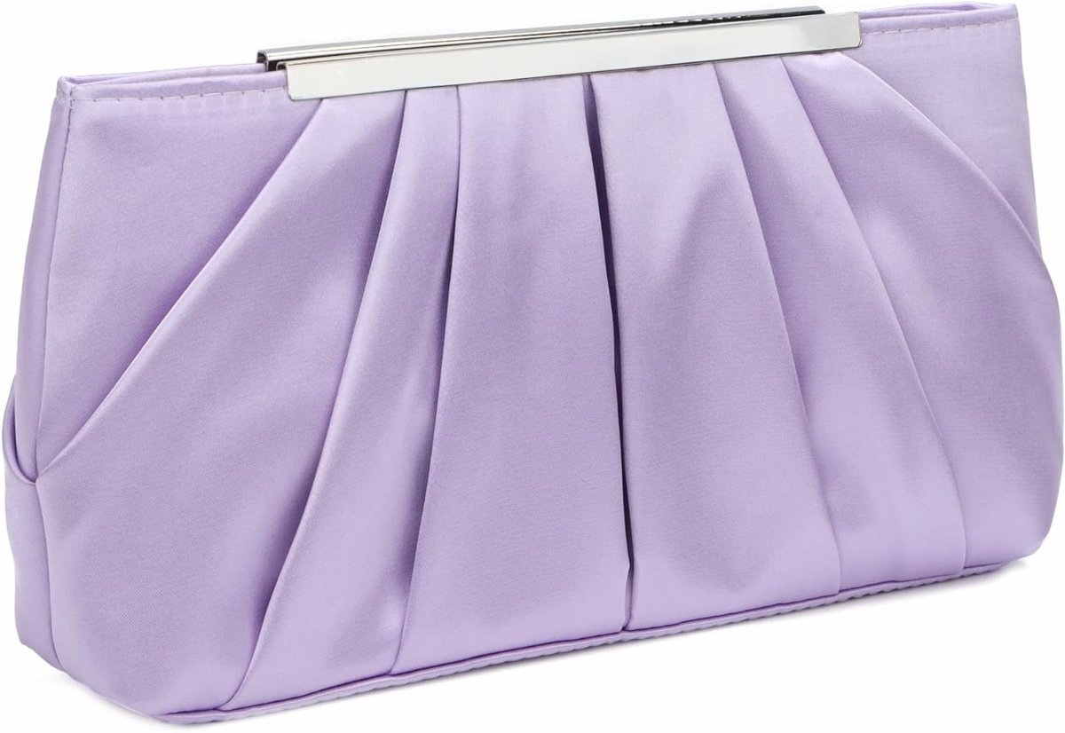 Elegante avondtassen voor dames in satijn, geplooide bruiloft handtassen in zilver, perfect voor speciale gelegenheden