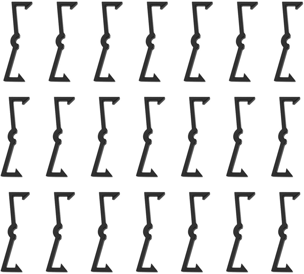 Dailygoods - Dailygoody - Haakbevestigingsgesp - Ophangbord Haken - Duurzaam kunststof - Zwart - Organiseren - Ideaal voor 6 mm en 3 mm ophangborden