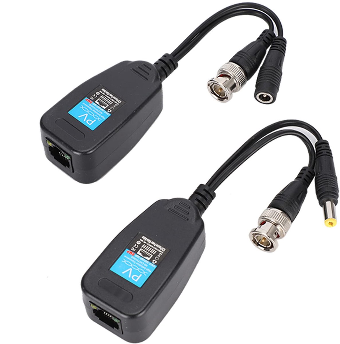 Dailygoods - Dailygoody - Passieve Coax Video Power Balun Transceiver - Perfect voor Beveiligingscamera's - Compact formaat - Ondersteunt HD-CVI en HD-TVI...