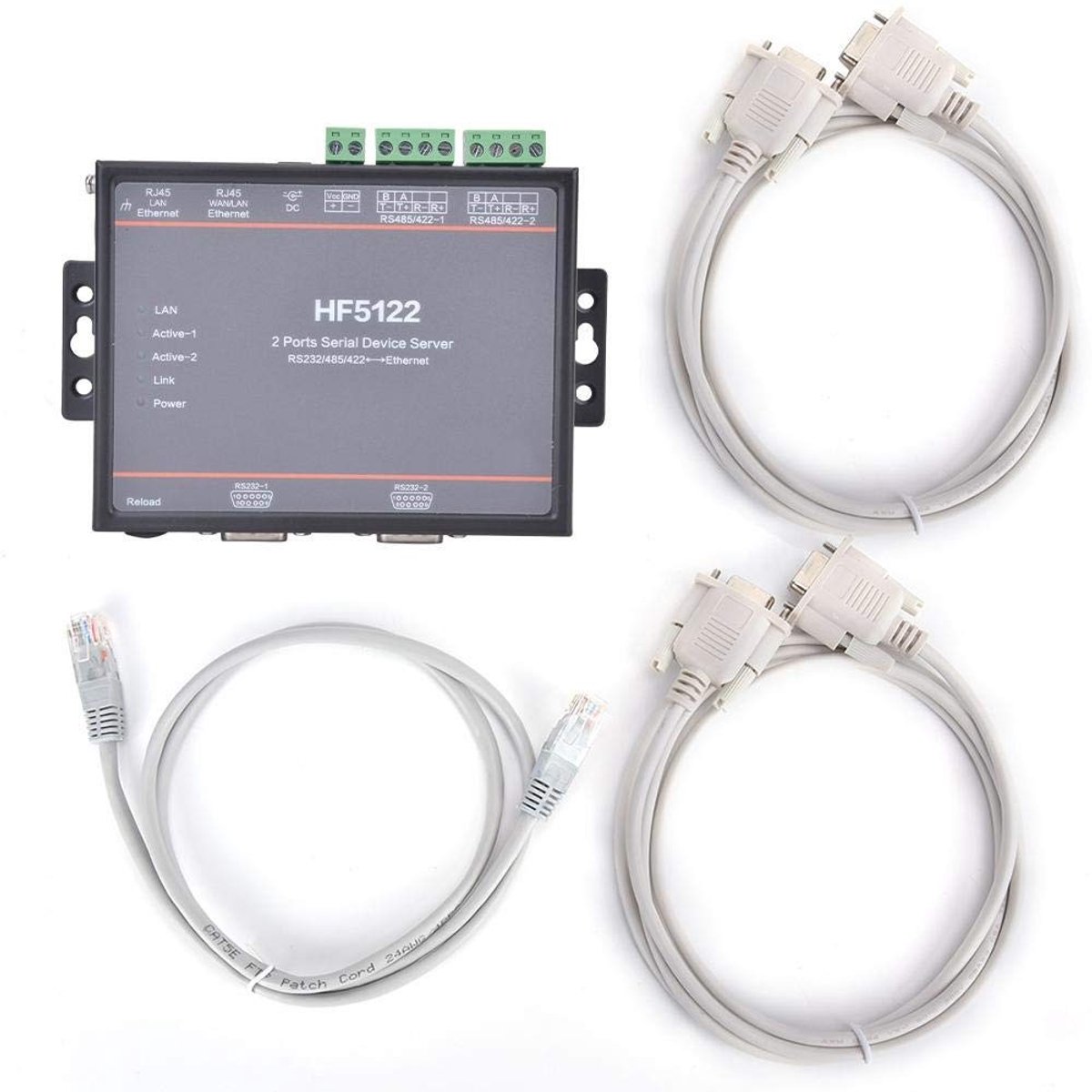 Dailygoods - Dailygoody - Seriële server - Ethernet - Dubbele seriële poort - RS232/RS485/RS422 - 5-36 V - Ideaal voor industriële toepassingen