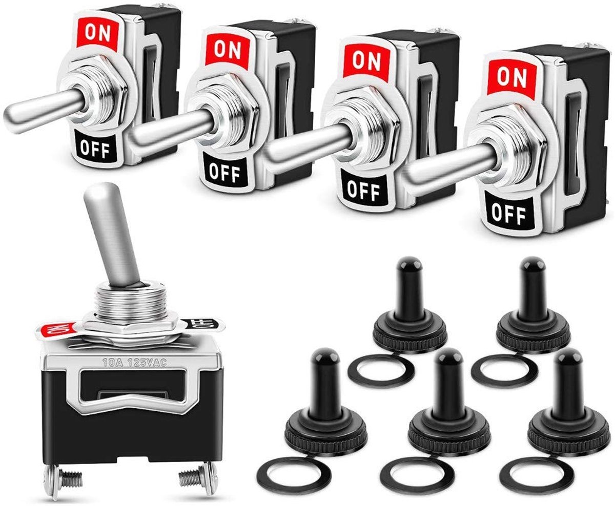 Dailygoods - Dailygoody - Rocker Switch - On/Off Toggle Switch - Waterproof Bescherming - 2 Pin - 6A 250V - Voor Auto en Boot - 5 Stuks