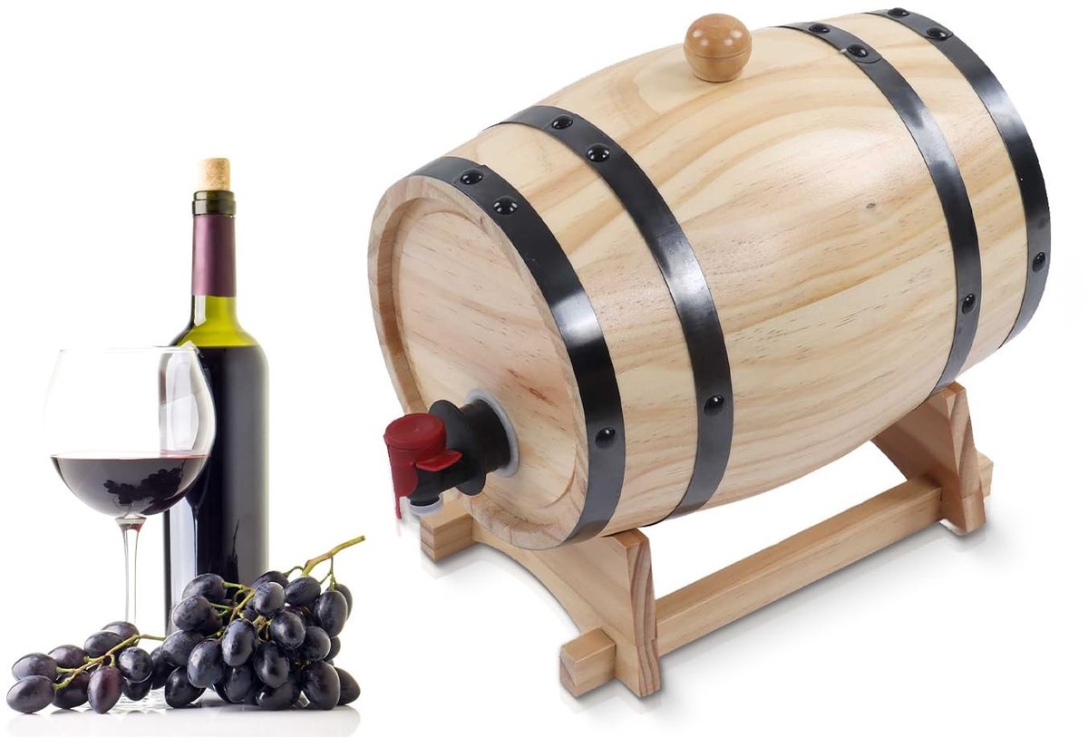 Dailygoods - Dailygoody - Wijndennenvaten - Houten biervaten - Voor zelfgebrouwen wijn - 1L - Geen lek opslag emmer - Geschikt voor horeca bar -