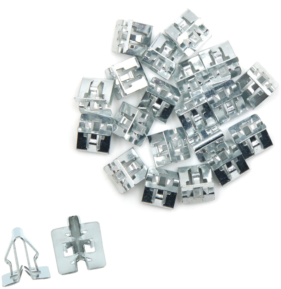 Dailygoods - Dailygoody - Metalen clip - Set van 20 stuks - Duurzaam en praktisch - Zilverkleurig - Geschikt voor auto en bus - Ideaal voor deurbekleding en dashbo
