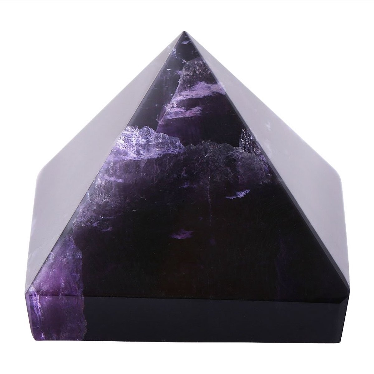 Dailygoods - Dailygoody - Amethist Piramide - Feng Shui Beeldje - Decoratieve Standbeeld - Paars - Kristal Piramide - Geluk Brengen - Thuis Decoratie