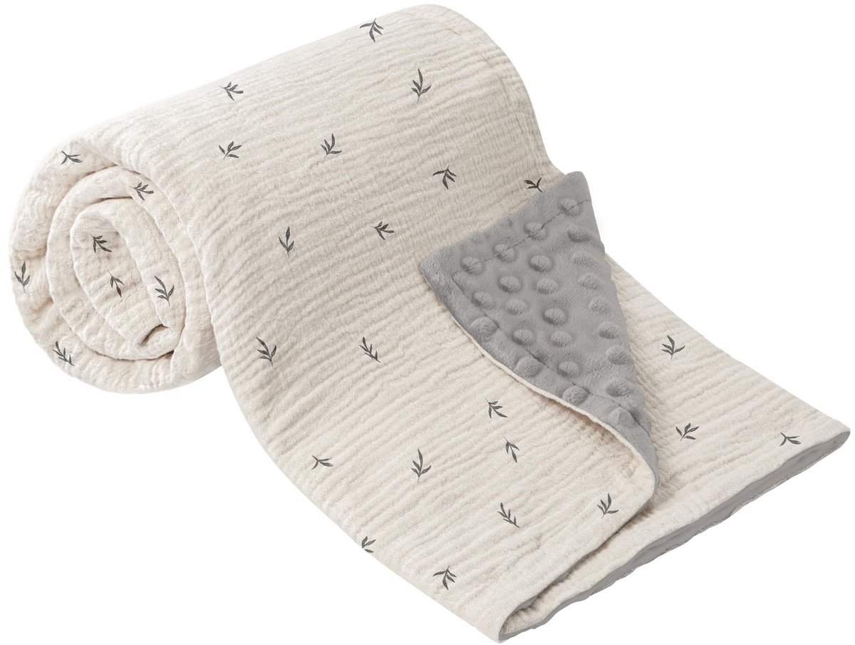 Dailygoody - Babydeken - Zachte kruipdeken - Ademend katoen - 70x100 cm - Mousseline slaapdeken - Geschikt voor baby's en peuters - Kleur knop